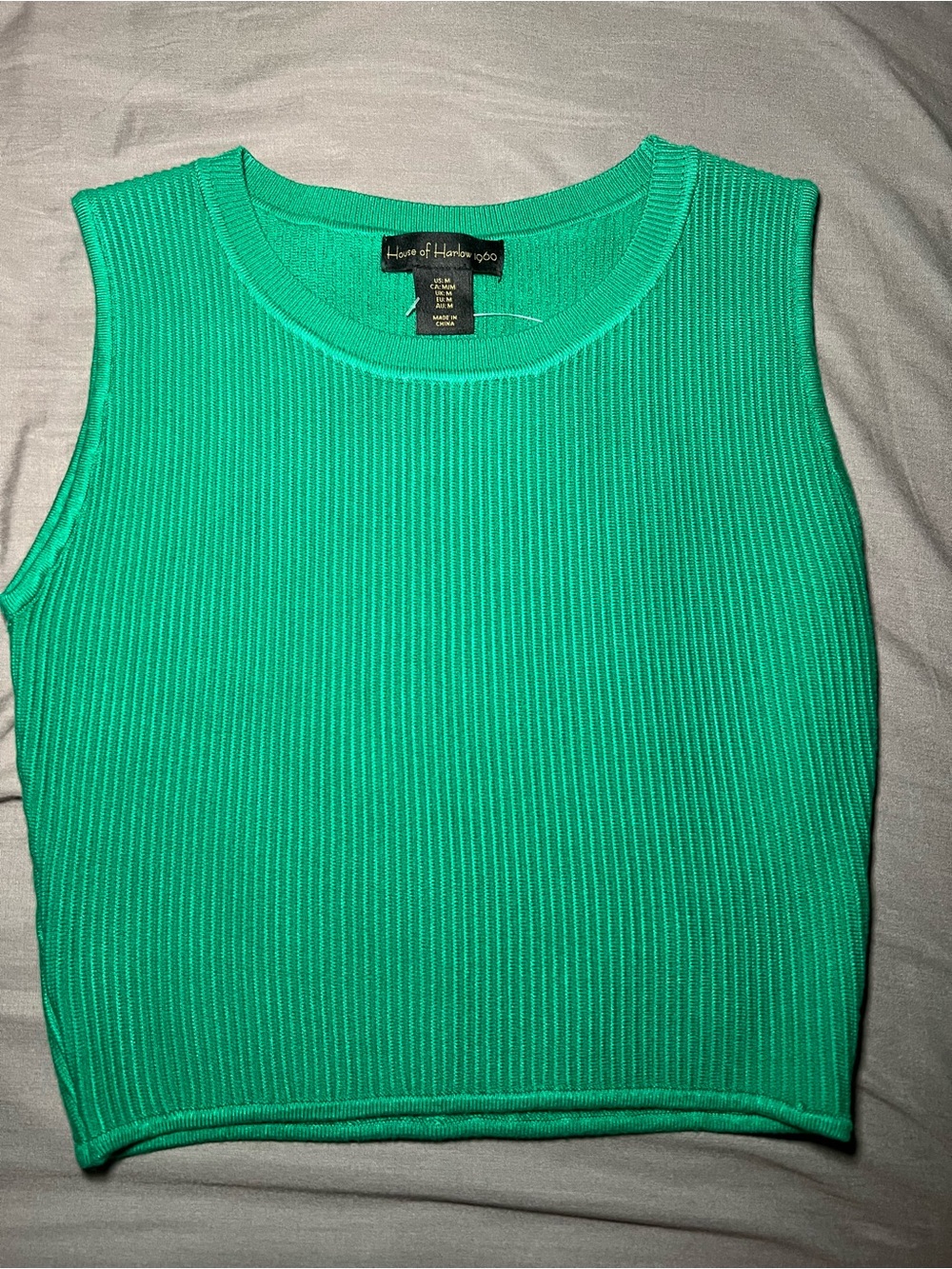 House of Harlow 1960 Ribbed Sleeveless Crop Top - Teal